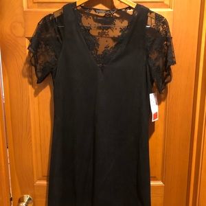 Black Laced Sleeved Dress